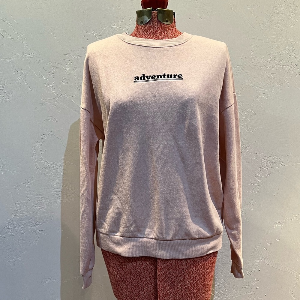 Pink Embroidered Crewneck